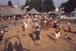 Children Play on Wagon Frame by Richard Hoffman