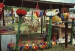 Kite Stand and Antique Farming Equipment by Richard Hoffman