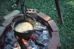 Soap Boils in Kettle Over Outdoor Fire by Richard Hoffman