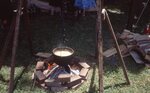 Pot Cooking Over Outdoor Firepit on Festival Grounds by Richard Hoffman