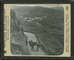 Irish Village, Mountain Road and Jaunting Car, County Donegal, Ireland.