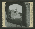 Looking Through the Porte d'Ostende in the Old City Wall, Bruges, Belgium.